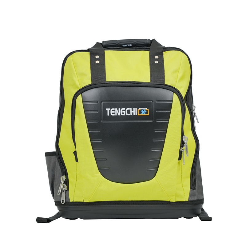 Mochila multifuncional reforzada con fondo de plástico de 14 pulgadas para herramientas